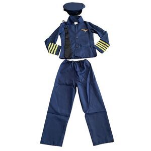 NEW Boo! Inc. Airplane Pilot Kids Costume Navy Blue - Size: 7-9